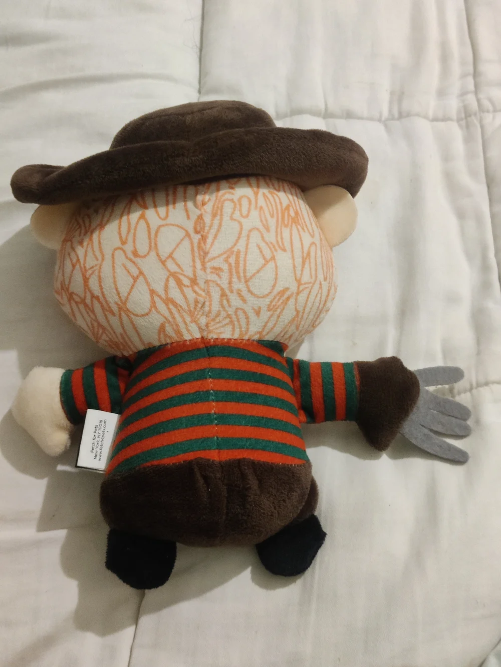 Freddy Krueger Nightmare On Elm Street Plush Striped Green & Red Plush Dog Toy